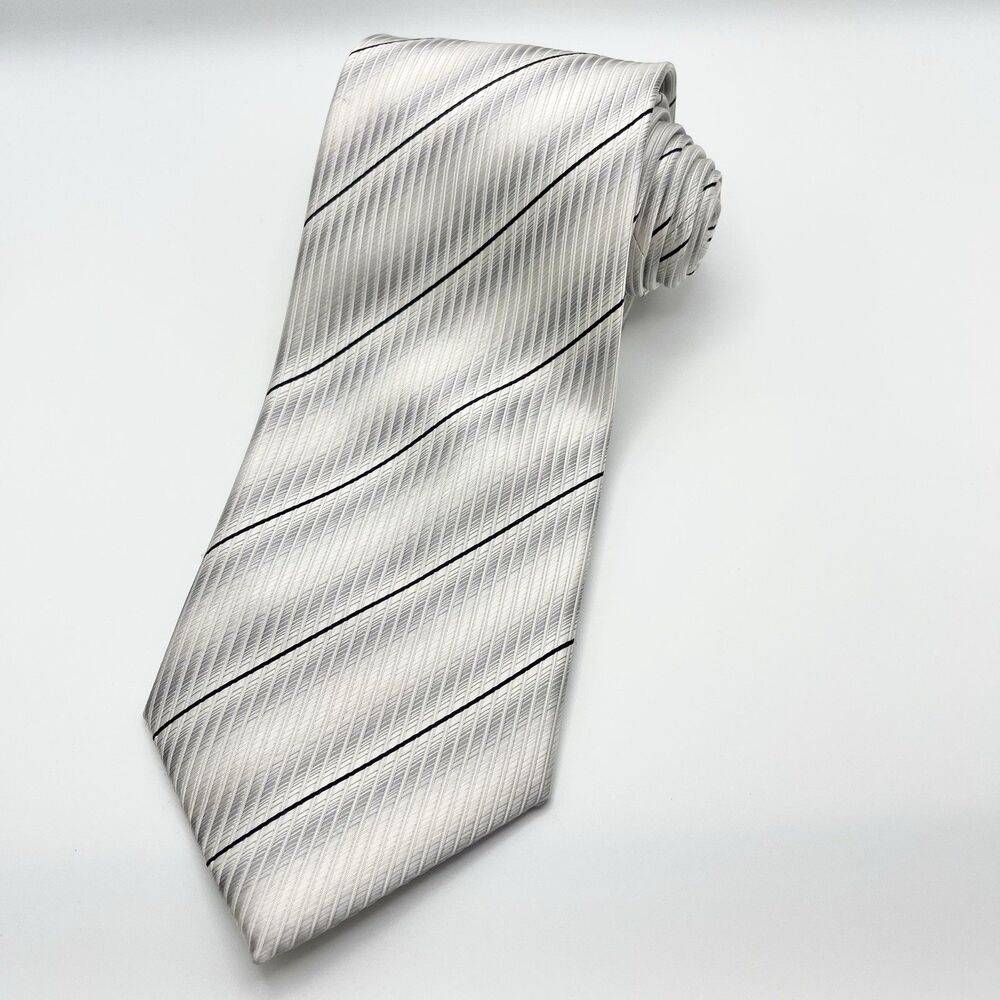 NIB Kenneth Cole NEW YORK 100% Imported Silk Hand Made Striped Neck Tie 58” FLAW - Picture 14 of 14